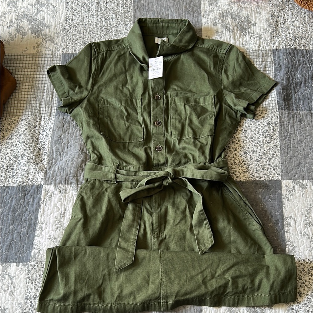 J. Crew Factory Olive Green Mini Dress